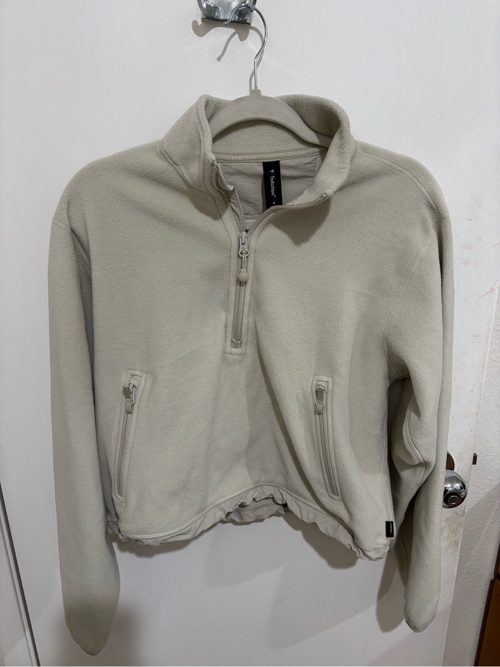 Aritzia Quarter-Zip Fleece Pullover - Cream